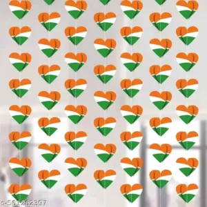 GRAND SHOP Tricolor Heart Frills for Republic Day Decoration 