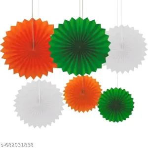 GENIUS SALES Tiranga Paper Fan Theme for Republic Day 