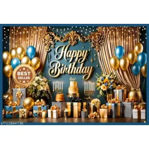 SMDP CREATIONS Happy Birthday Backdrop Banner