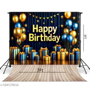 TRISHA FASHION Premium Printed Happy Birthday Backdrop
