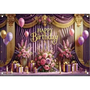 NIV 3D Purple Birthday Background