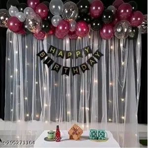 RS TRADERS Net Curtain Birthday Decoration Kit