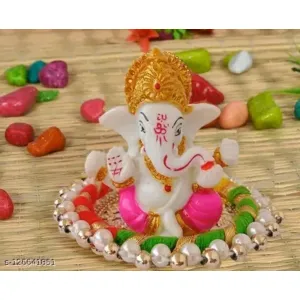 Gold Plated Beautiful Ganesh Idol Handcrafted Statue