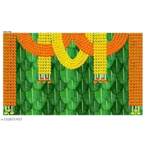 Ganesh Chaturthi Banana Leaves Backdrop Cloth for decoration