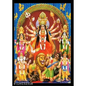 Durga Mata Photo with Back Support Mount