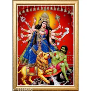 Sherawali Mata Golden Photo Frame