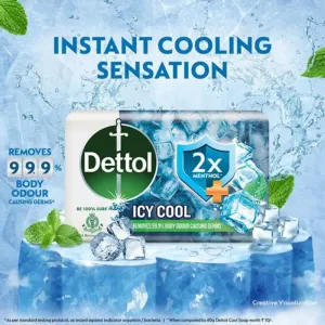 Dettol Intense Cool Bathing Soap Bar with Menthol 125g