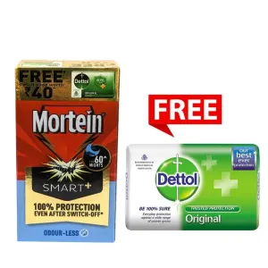 Mortein Smart Mosquito Repellent Refill 45ml + FREE Dettol Original Soap Bar (worth Rs 40)