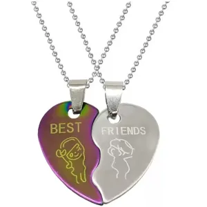 New Heart Broken Style 2-Pcs Best Friend Forever Jewelry Gift SPn0070042 Alloy Locket