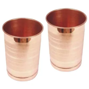 Pure Copper Handmade Plain Glass Set of 2