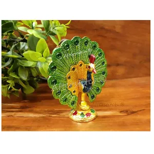 Rci Handicrafts Metal Peacock Golden Finished For Table Decoration