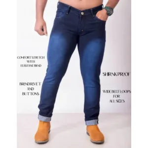 Slim Men Dark Blue Jeans