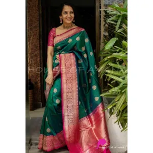 BEAUTIFUL RICH PALLU & JACQUARD WORK ON ALL OVER THE SAREE