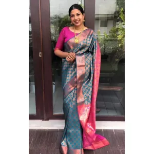 Saree features bright and traditional look, light weight, easy to drape