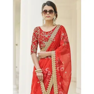 Beautiful Flower Printed Saree In Your Wardrob