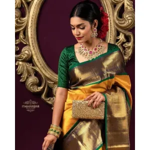 BEAUTIFUL RICH PALLU AND JACQUARD WORK ON ALL OVER THE SAREE