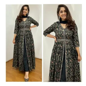 BEAUTIFUL EMBROIDERED WORK AND WAIST KURTI