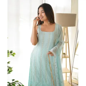  New Designer Top With Sudidar Pent Style Dupatt Set