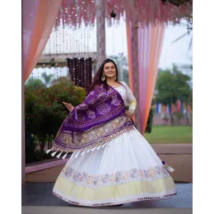 HEAVY BUTTER SILK WITH DIGITAL PRINT WITH REAL MIRROR LEHENGA 