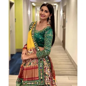 Featuring printed lehenga choli in heavy Butter silk