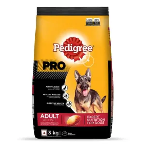 PEDIGREE PRO Expert Nutrition, Active Adult Dogs (18 Months Onwards)  (3kg) 