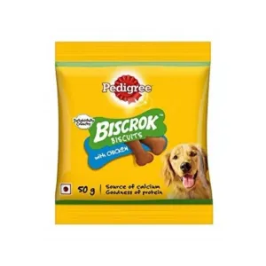 Pedigree Biscrok Biscuits Dog Treats (Above 4 Months), Chicken Flavor, 50g Pack
