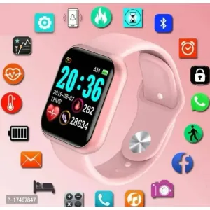 D20 Bluetooth Smart Touchscreen Smart Watch pink colour