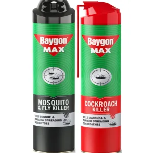 Baygon Max - Mosquito's and Cockroaches Killer Spray (625Ml Each)