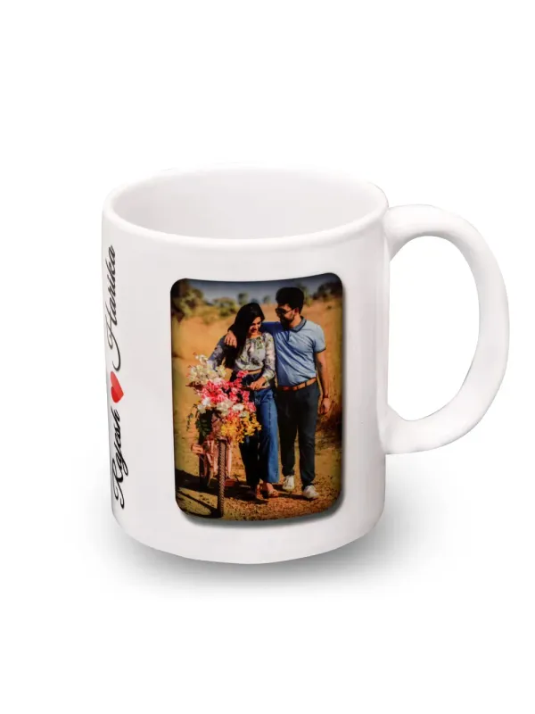 Personalised Photo Calendar Mug with Photo, Name and Special Date | Best Gift for Couples, Anniversary, Engagement, Newly Wedded Couple, Express Love|