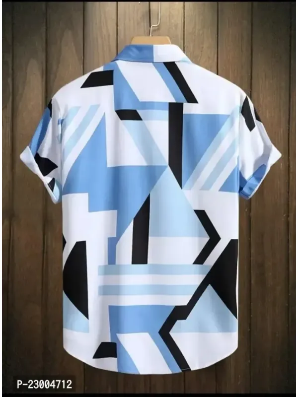 Classic Polyester Spandex Printed Casual Shirts for Men's
